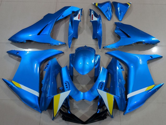 Descuento Carenado Moto Suzuki GSXR 600 / GSXR 750 2011-2024 - Azul Blanco Amarillo