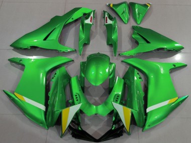 Descuento Carenados Moto Suzuki GSXR 600 / GSXR 750 2011-2024 - Verde Blanco Amarillo