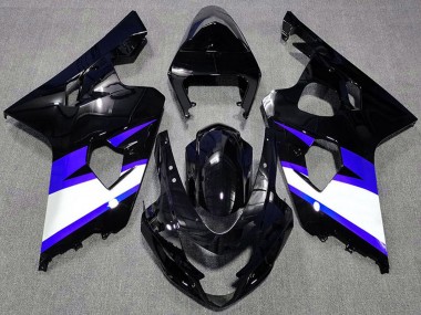 Descuento Carenados Moto Suzuki GSXR 600 / GSXR 750 2004-2005 - Negro Brillante Azul Blanco