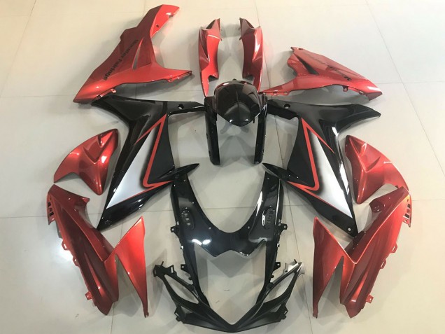 Descuento Carenados Moto Suzuki GSXR 600 / GSXR 750 2011-2024 - Naranja Plata Negro Brillante