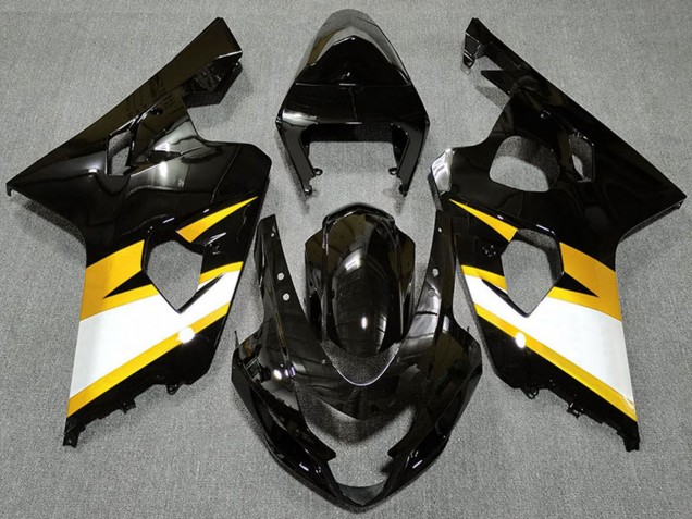 Descuento Carenados Moto Suzuki GSXR 600 / GSXR 750 2004-2005 - Negro Brillante Amarillo Blanco