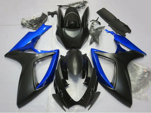 Descuento Carenado Moto Suzuki GSXR 600 / GSXR 750 2006-2007 - Azul Negro Mate