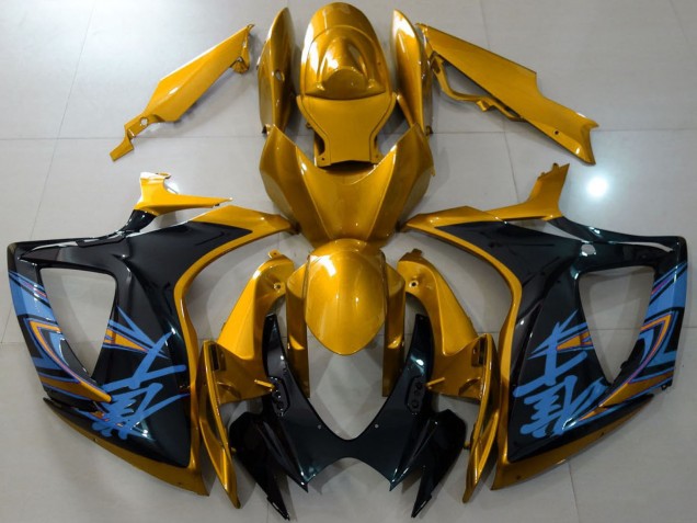 Descuento Carenados Moto Suzuki GSXR 600 / GSXR 750 2006-2007 - Oro Negro Azul