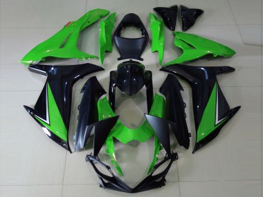 Descuento Carenados Moto Suzuki GSXR 600 / GSXR 750 2011-2024 - Verde Negro Brillante Negro Mate