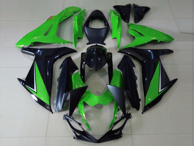 Descuento Carenados Moto Suzuki GSXR 600 / GSXR 750 2011-2024 - Verde Negro Brillante Negro Mate