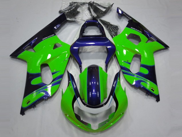 Descuento Carenados Moto Suzuki GSXR 600 / GSXR 750 2001-2003 - Verde Azul Negro
