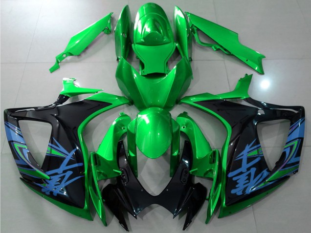 Descuento Carenados Moto Suzuki GSXR 600 / GSXR 750 2006-2007 - Verde Negro Azul