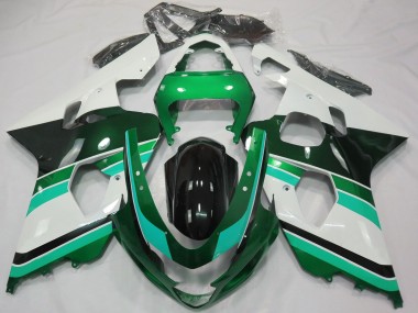 Descuento Carenados Moto Suzuki GSXR 600 / GSXR 750 2004-2005 - Verde Brillante Verde Blanco