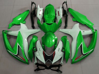 Descuento Carenados Moto Suzuki GSXR 600 / GSXR 750 2008-2010 - Blanco Verde Negro Rojo