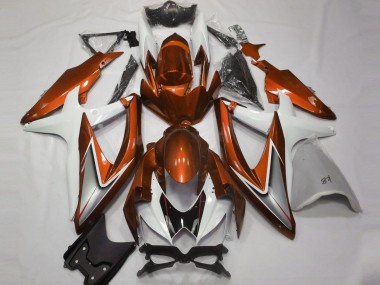 Descuento Carenados Moto Suzuki GSXR 600 / GSXR 750 2008-2010 - Blanco Naranja Plata Negro