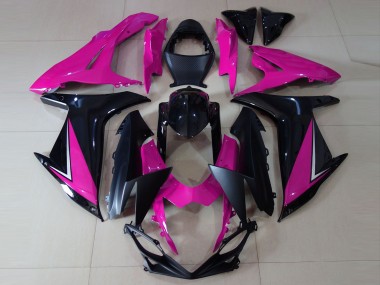 Descuento Carenados Moto Suzuki GSXR 600 / GSXR 750 2011-2024 - Rosa Negro Brillante Negro Mate