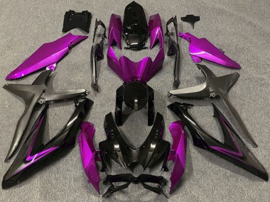 Descuento Carenados Moto Suzuki GSXR 600 / GSXR 750 2008-2010 - Rosa Negro Brillante Negro Mate