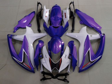 Descuento Carenados Moto Suzuki GSXR 600 / GSXR 750 2008-2010 - Blanco Púrpura Negro