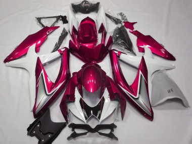 Descuento Carenados Moto Suzuki GSXR 600 / GSXR 750 2008-2010 - Blanco Rojo Plata Negro