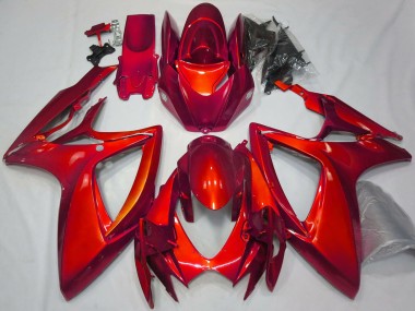 Descuento Carenados Moto Suzuki GSXR 600 / GSXR 750 2006-2007 - Rojo Brillante Plain