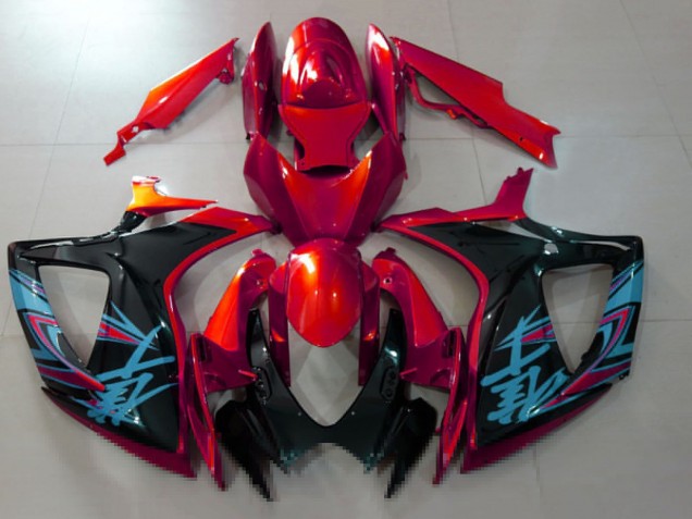 Descuento Carenados Moto Suzuki GSXR 600 / GSXR 750 2006-2007 - Rojo Negro Azul Claro