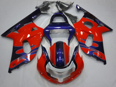 Descuento Carenados Moto Suzuki GSXR 600 / GSXR 750 2001-2003 - Rojo Azul Negro Brillante