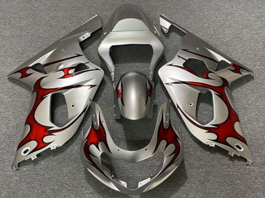Descuento Carenados Moto Suzuki GSXR 600 / GSXR 750 2001-2003 - Plata Rojo