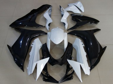 Descuento Carenados Moto Suzuki GSXR 600 / GSXR 750 2011-2024 - Blanco Negro Brillante