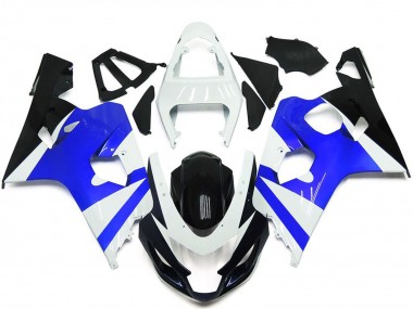 Descuento Kits Carenado Moto Suzuki GSXR 600 / GSXR 750 2004-2005 - Blanco Azul Negro Brillante