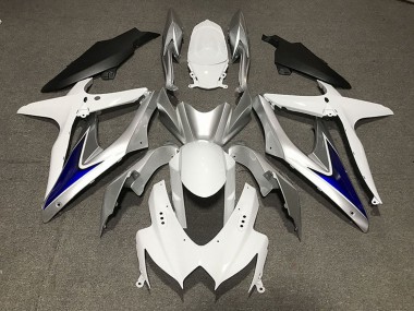 Descuento Carenados Moto Suzuki GSXR 600 / GSXR 750 2008-2010 - Blanco Plata Azul Negro Mate