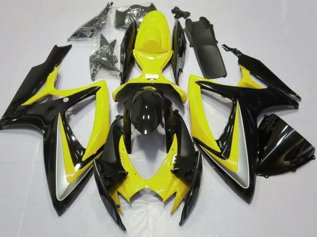 Descuento Carenados Moto Suzuki GSXR 600 / GSXR 750 2006-2007 - Amarillo Negro Brillante