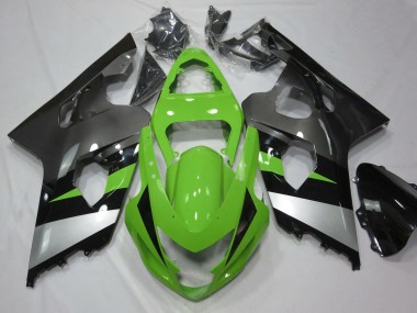 Descuento Carenado Moto Suzuki GSXR 600 / GSXR 750 2004-2005 - Verde Plata Negro Brillante
