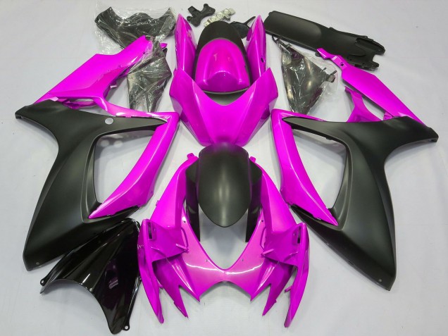 Descuento Carenado Moto Suzuki GSXR 600 / GSXR 750 2006-2007 - Rosa Negro Mate