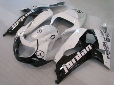 Descuento Carenados Moto Suzuki GSXR 600 / GSXR 750 2001-2003 - Blanco Negro Brillante Jordan Michelin
