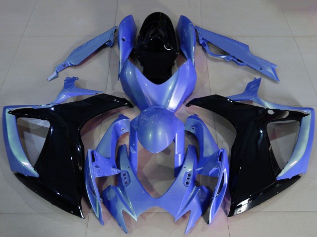 Descuento Carenados Moto Suzuki GSXR 600 / GSXR 750 2006-2007 - Azul Claro Negro Brillante