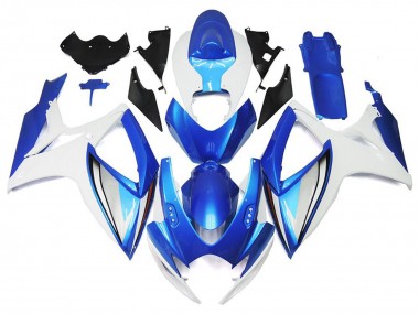 Descuento Carenados Moto Suzuki GSXR 600 / GSXR 750 2006-2007 - Blanco Azul OEM Estilo
