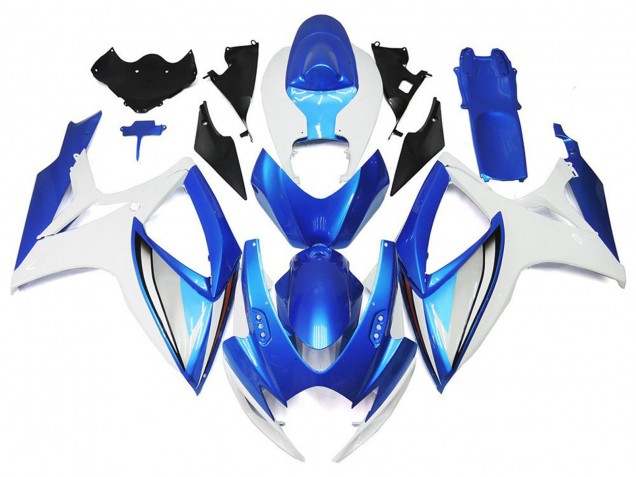 Descuento Carenados Moto Suzuki GSXR 600 / GSXR 750 2006-2007 - Blanco Azul OEM Estilo