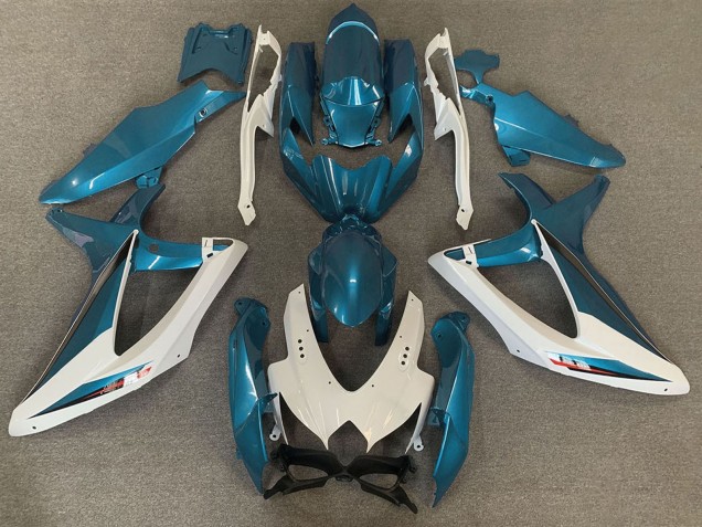 Descuento Carenados Moto Suzuki GSXR 600 / GSXR 750 2008-2010 - Blanco Azul Claro OEM Estilo