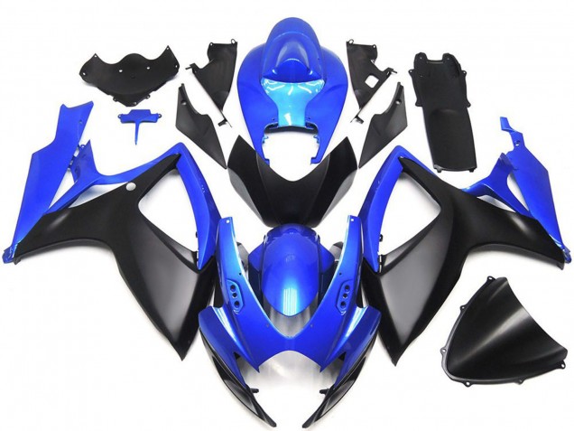 Descuento Carenados Moto Suzuki GSXR 600 / GSXR 750 2006-2007 - Azul Negro Mate OEM Estilo