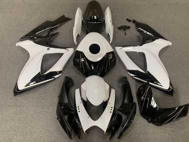 Descuento Carenados Moto Suzuki GSXR 600 / GSXR 750 2006-2007 - Blanco Negro Brillante
