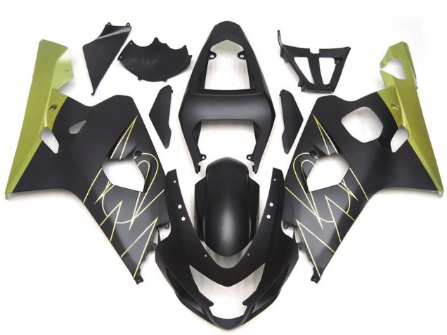 Descuento Carenados Moto Suzuki GSXR 600 / GSXR 750 2004-2005 - Negro Mate Oro Corona