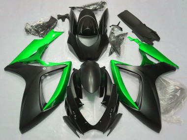 Descuento Carenados Moto Suzuki GSXR 600 / GSXR 750 2006-2007 - Negro Mate Verde