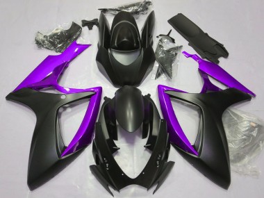 Descuento Carenados Moto Suzuki GSXR 600 / GSXR 750 2006-2007 - Negro Mate Púrpura