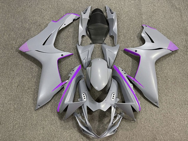 Descuento Carenados Moto Suzuki GSXR 600 / GSXR 750 2011-2024 - Nardo Gris Mate Púrpura Accents
