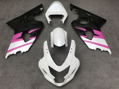Descuento Carenados Moto Suzuki GSXR 600 / GSXR 750 2004-2005 - Blanco Rosa Negro Mate