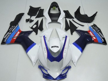 Descuento Carenados Moto Suzuki GSXR 600 / GSXR 750 2011-2024 - Blanco Azul Negro Rojo Motul