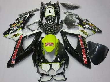 Descuento Carenados Moto Suzuki GSXR 600 / GSXR 750 2008-2010 - Blanco Amarillo Rojo Negro National Guard