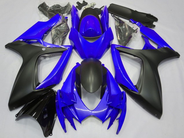 Descuento Carenados Moto Suzuki GSXR 600 / GSXR 750 2006-2007 - Azul Negro Mate
