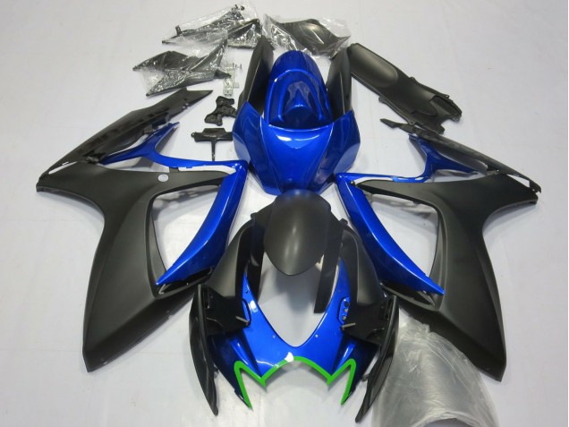 Descuento Carenados Moto Suzuki GSXR 600 / GSXR 750 2006-2007 - Azul Negro Mate Verde OEM Estilo