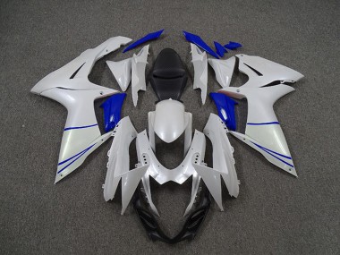 Descuento Carenados Moto Suzuki GSXR 600 / GSXR 750 2011-2024 - Blanco Perla Azul Oscuro