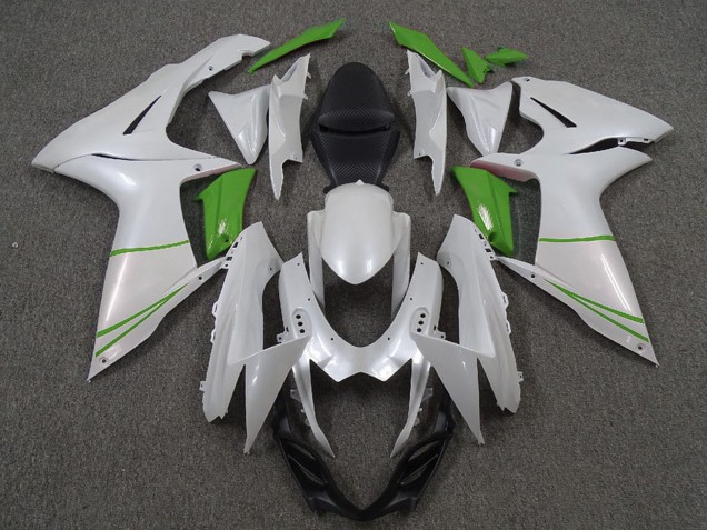 Descuento Carenados Moto Suzuki GSXR 600 / GSXR 750 2011-2024 - Blanco Perla Verde