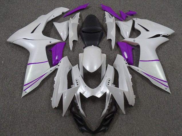 Descuento Carenados Moto Suzuki GSXR 600 / GSXR 750 2011-2024 - Blanco Perla Púrpura