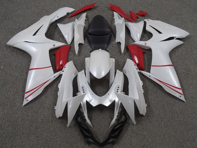Descuento Carenados Moto Suzuki GSXR 600 / GSXR 750 2011-2024 - Blanco Perla Rojo