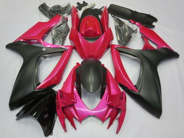 Descuento Carenados Moto Suzuki GSXR 600 / GSXR 750 2006-2007 - Rosa Negro Mate