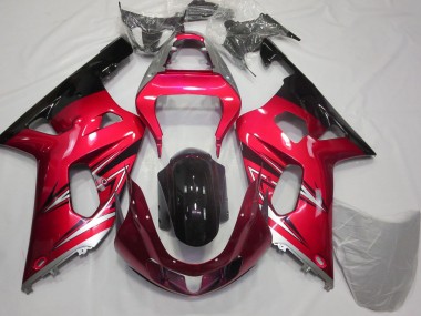Descuento Carenados Moto Suzuki GSXR 600 / GSXR 750 2001-2003 - Rojo Plata Negro Brillante